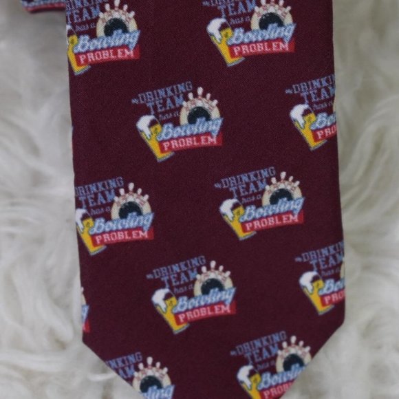 Original Penguin Drinking Team Bowling Problem Tie - Picture 3 of 4